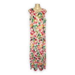 Waggon Paris Ling Dress Coverup Perforated Maxi Chic Geometric Flowers LARGE